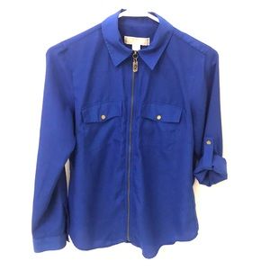 Michael Kors no wrinkle zipper shirt S